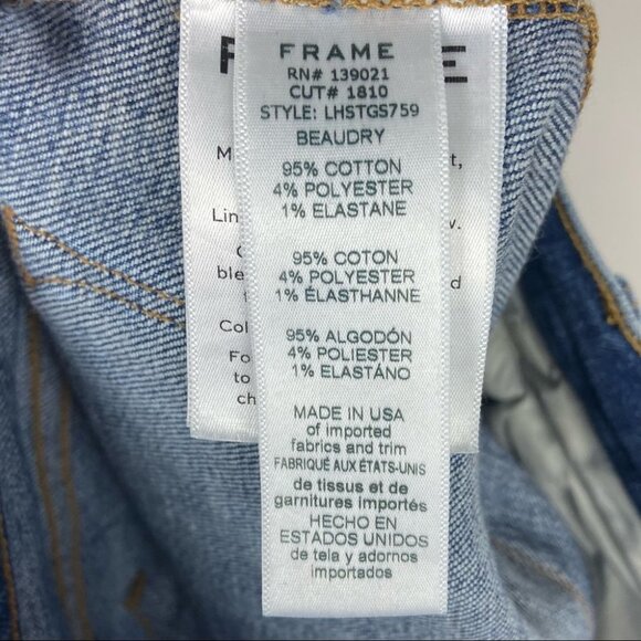 Frame Le Boy Jeans Beaudry Revolve Step Hem Size 24 Distressed Boyfriend Denim - Picture 11 of 16